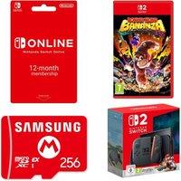 Nintendo Switch 2, Mario Kart World, Donkey Kong Bananza, 256 GB microSD Express Memory Card & 12 Month Online Membership Bundle, Black