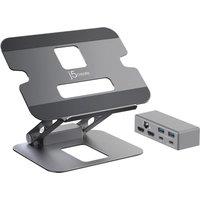 J5CREATE JTS427 Multi-Angle Stand & Dual HDMI Docking Station - Space Grey, Silver/Grey