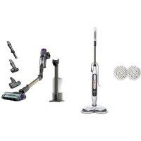 Shark PowerDetect Clean & Empty Pet Cordless Vacuum Cleaner and Steam & Scrub Steam Mop Bundle, Silver/Grey