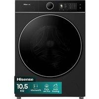 HISENSE KitchenFit 5i Series WF5I1045BBQ WiFi-enabled 10.5 kg 1400 Spin Washing Machine - Black, Black