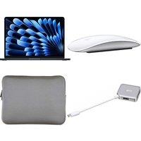 Apple MacBook Air 13.6" (2025, 256 GB), Magic Mouse, 4-port USB Type-C Hub & 13" Laptop Sleeve Bundle, Blue