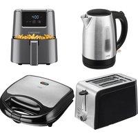 Chefman & LOGIK Student Kitchen Essentials Bundle, Silver/Grey