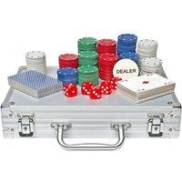 GLOBAL GIZMOS 50520 200 Piece Poker Set, Silver/Grey