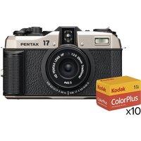 PENTAX 17 Compact Film Camera with Kodak Film - Pack of 10, Silver/Grey,Black