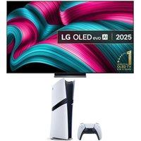 80"-84" LG C5 83" OLED evo AI 4K HDR Smart TV 2025 (OLED83C54LA) & PlayStation 5 Pro Bundle, Silver/Grey