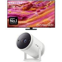 75" Samsung QN90F Neo QLED 4K Smart TV 2025 & The Freestyle (2nd Gen) Smart Full HD TV Projector Bundle, Black
