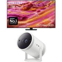 85" Samsung QN90F Neo QLED 4K Smart TV 2025 & The Freestyle (2nd Gen) SP-LFF3CLAXXXU Smart Full HD TV Projector Bundle, Black