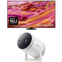 Samsung QN90F 98" Neo QLED 4K Mini LED Vision AI Smart TV 2025 & The Freestyle Smart Full HD TV Projector Bundle, Black