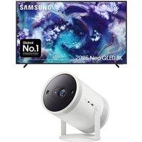 75" Samsung QN900F Neo QLED 8K Mini LED Vision AI Smart TV 202 & The Freestyle (2nd Gen) Smart Full HD TV Projector Bundle, Black