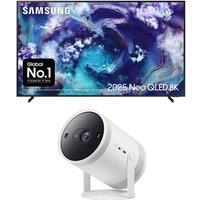 85" Samsung QN900F Neo QLED 8K Mini LED Vision AI Smart TV 2025 & SP-LFF3CLAXXXU Smart Full HD TV Projector Bundle, Black