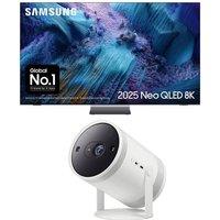 85" Samsung QN990F Neo QLED 8K Mini LED Vision AI Smart TV 2025 & The Freestyle (2nd Gen) SP-LFF3CLAXXXU Smart Full HD TV Projector Bundle, Black