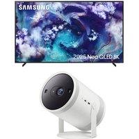65" Samsung QN900F Neo QLED 8K Mini LED Vision AI Smart TV 2025 (QE65QN900F) & The Freestyle (2nd Gen) SP-LFF3CLAXXXU Smart Full HD TV Projector Bundle, Black