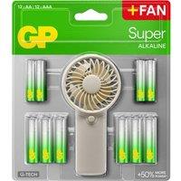 GP BATTS AA & AAA Alkaline Batteries with Free Handheld Fan - Pack of 24