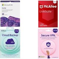 Microsoft 365 Family (12 months, 6 users), Secure VPN & Cloud Backup (4 TB) Bundle - 1 Year