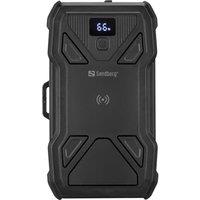 SANDBERG 10000 mAh Portable 5-Panel Solar Power Bank - Black, Black