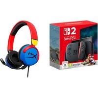 NINTENDO Switch 2, Mario Kart World & Cloud Mini Kids Gaming Headset Bundle, Black