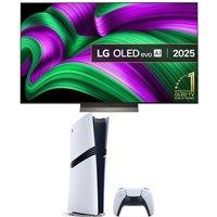 55" LG C5 OLED evo AI 4K HDR Smart TV 2025 (OLED55C56LB) & PlayStation 5 Pro Bundle, Brown