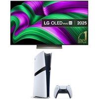 65" LG C5 OLED evo AI 4K HDR Smart TV 2025 (OLED65C56LB) & PlayStation 5 Pro Bundle, Brown