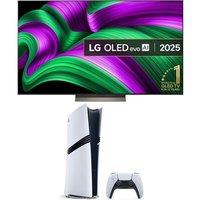 77 LG C5 OLED evo AI 4K HDR Smart TV 2025 (OLED77C56LB) & PlayStation 5 Pro Bundle, Brown