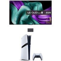 77 LG M5 OLED evo AI 4K HDR True Wireless Smart TV 2025 (OLED77M59LA) & PlayStation 5 Pro Bundle, Silver/Grey