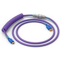 GLORIOUS Coiled USB to USB Type-C Keyboard Cable - Nebula, Purple