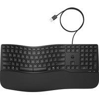 HP Comfort Wired Ergonomic Keyboard - Black, Black