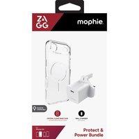 ZAGG Crystal Palace Snap iPhone Air Clear Case & Mophie 30 W USB Type-C Wall Charger Bundle, Clear,White