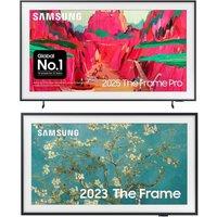 75 Samsung The Frame Pro QE75LS03FW Neo QLED 4K Smart TV & The Frame QE32LS03CBUXXU 32 Smart Full HD HDR QLED TV Bundle, Black