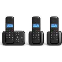 BT 3960 Cordless Phone - Triple Handsets, Black, Black