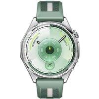 HUAWEI Watch GT 6 - Silver with Green Woven Strap, 46 mm, Silver/Grey,Green