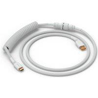 GLORIOUS Coiled USB to USB Type-C Keyboard Cable - Ghost White, White
