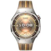 HUAWEI Watch GT 6 Pro - Titanium with Gold Fluoroelastomer Strap, 46 mm, Gold,Silver/Grey