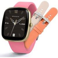 REFLEX ACTIVE Series 50 Smart Watch - Pink, Cream & Orange Silicone Strap Set, Cream,Orange,Pink,Black