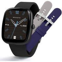 REFLEX ACTIVE Series 50 Smart Watch - Black, Grey & Blue Silicone Strap Set, Silver/Grey,Blue,Black