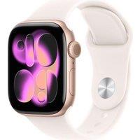 APPLE Watch Series 11 - 42 mm Rose Gold Aluminium Case with Light Blush Sport Band, S/M, Gold,Pink