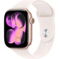 APPLE Watch Series 11 - 46 mm Rose Gold Aluminium Case with Light Blush Sport Band, S/M, Gold,Pink