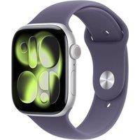 APPLE Watch Series 11 - 46 mm Silver Aluminium Case with Purple Fog Sport Band, S/M, Purple,Silver/Grey