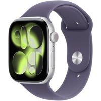 APPLE Watch Series 11 Cellular - 46 mm Silver Aluminium Case with Purple Fog Sport Band, M/L, Purple,Silver/Grey