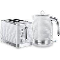 Russell Hobbs Inspire Solo Microwave, Jug Kettle & 2-Slice Toaster Bundle - White, White