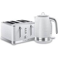 RUSSELL HOBBS Inspire Solo Microwave, Jug Kettle & 4-Slice Toaster Bundle - White, White