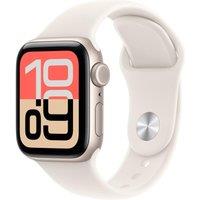 APPLE Watch SE 3 Cellular - 40 mm Starlight Aluminium Case with Starlight Sport Band, S/M, White