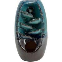 WELL BEING Cascading Smoke Incense Burner - Blue, Blue