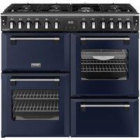 STOVES Richmond Deluxe 100DF Dual Fuel Range Cooker - Midnight Blue & Chrome, Blue,Silver/Grey