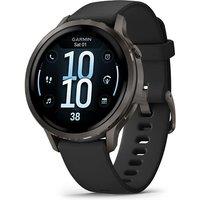 GARMIN Venu 4 Smart Watch - Slate with Black Silicone Band, 41 mm, Silver/Grey,Black