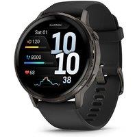 GARMIN Venu 4 Smart Watch - Slate with Black Silicone Band, 45 mm, Black,Silver/Grey