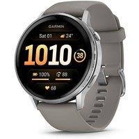 GARMIN Venu 4 Smart Watch - Silver with Silver Grey Silicone Band, 45 mm, Silver/Grey