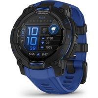 GARMIN Instinct 3 AMOLED Smart Watch - 45 mm, Black with Bolt Blue Silicone Band, Black,Blue