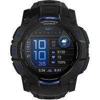 GARMIN Instinct 3 AMOLED Smart Watch - 50 mm, Black with Bolt Blue Silicone Band, Black,Blue