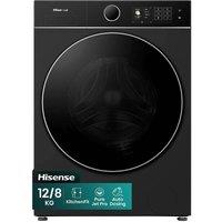 HISENSE KitchenFit 5i Series WD5I1245BBR WiFi-enabled 12 kg Washer Dryer - Black, Black