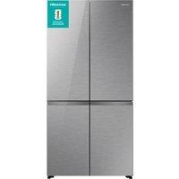 HISENSE KitchenFit RQ768N4GVE Smart Fridge Freezer - Silver Glass, Silver/Grey